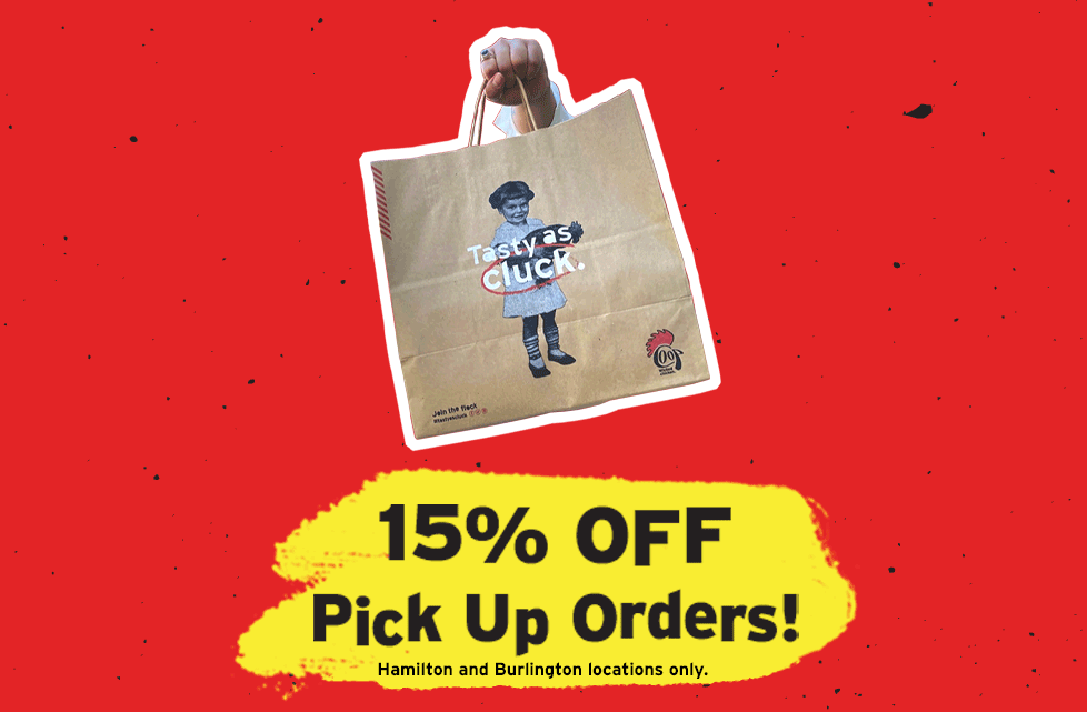 15% off pick up orders!